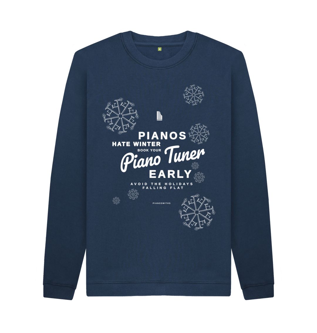 Navy Blue Pianos Hate Winter Jumper Dark