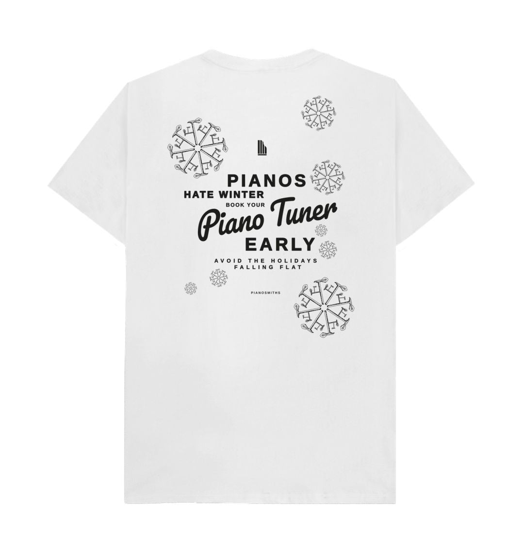 Pianos Hate Winter T-shirt  in White