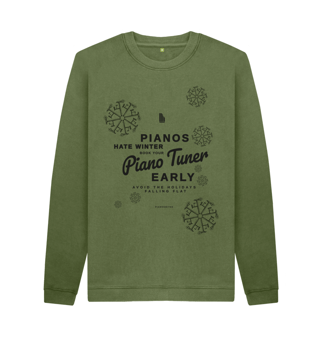Khaki Printed Sweater Front