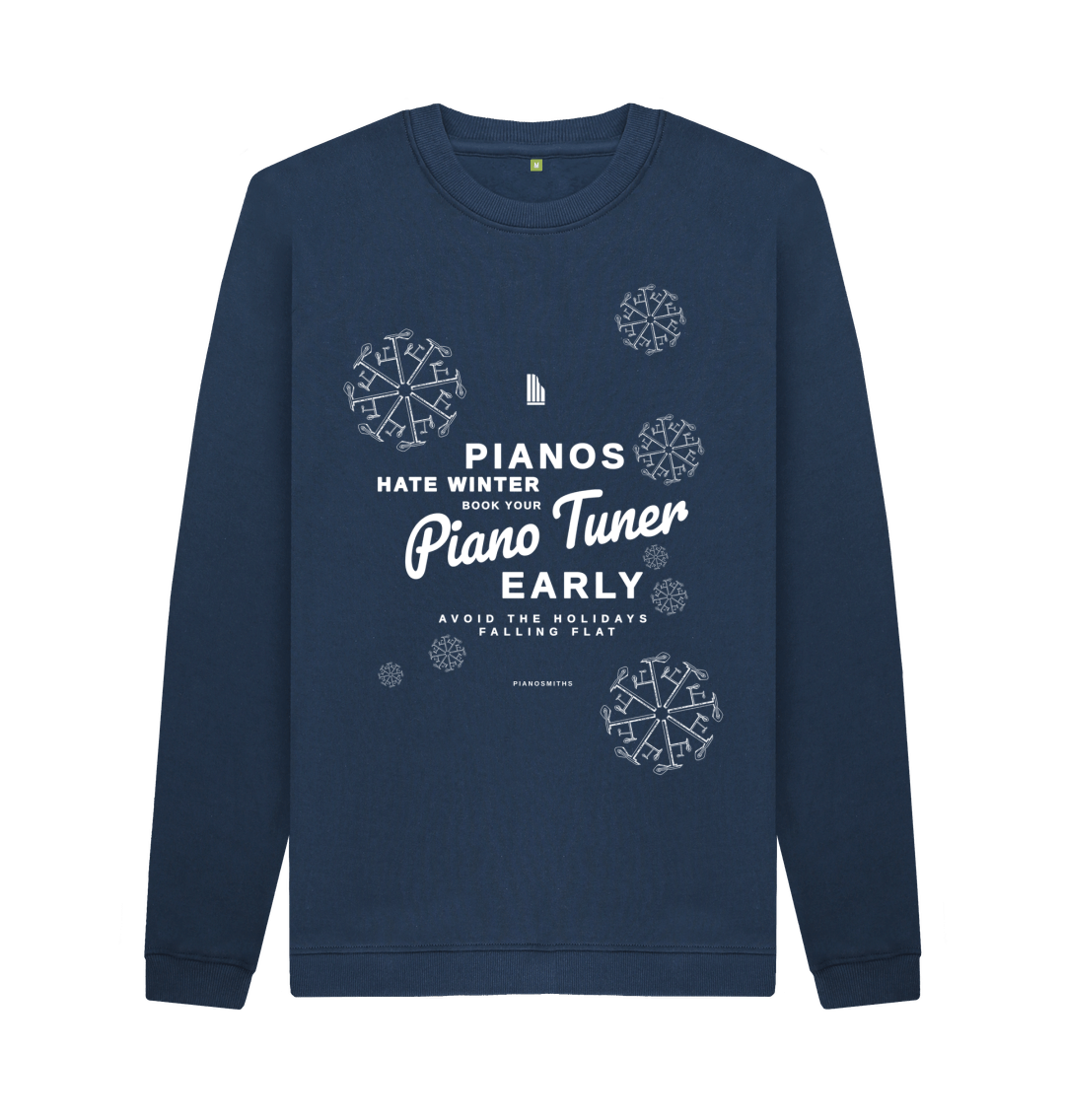 Navy Blue Printed Sweater Front